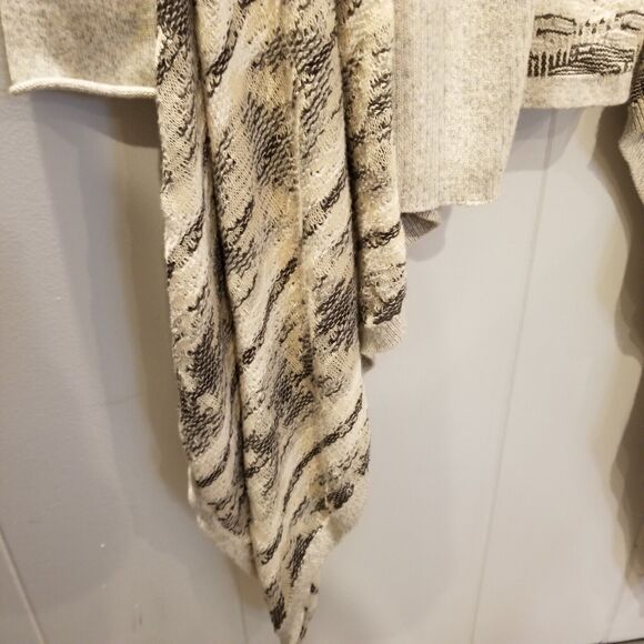 Lucky Brand Women's Small Heathered Gray Open front Boho Cardigan‎ Sweater - Picture 3 of 8